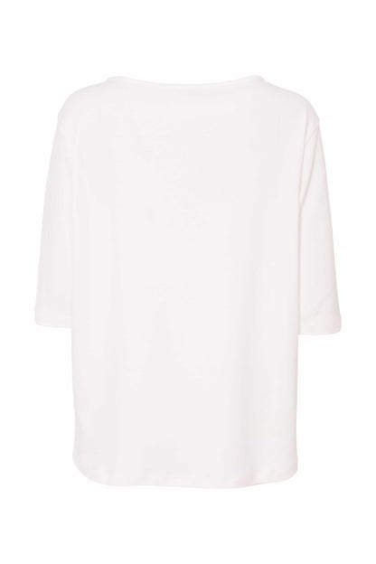 Naya Jersey top with pleated colour trim hemline Nas25123