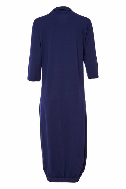 Naya Collar dress with puff ball skirt and hem panel in Navy   Nas25135
