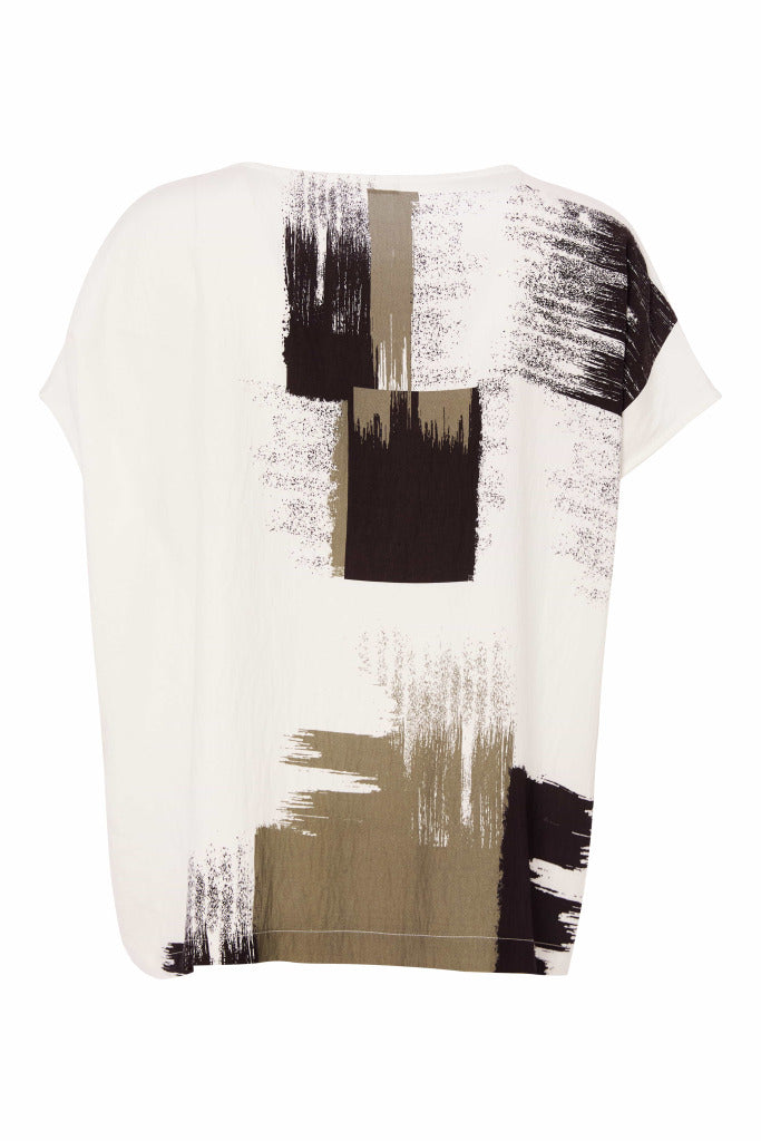 Naya brush stroke round neck top  Nas25172