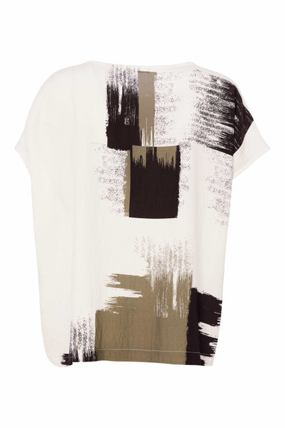 Naya brush stroke round neck top  Nas25172