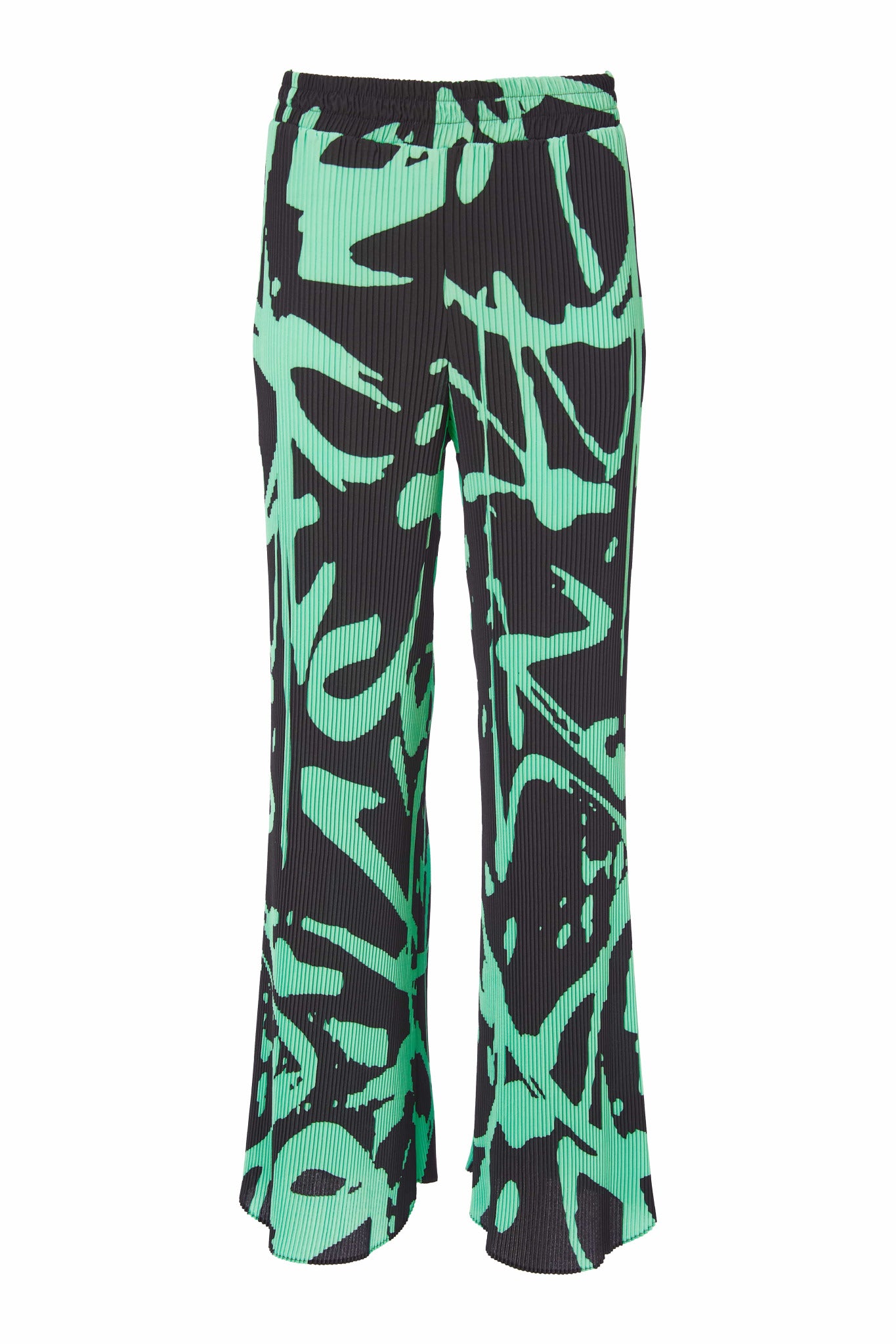 Naya crinkle pleat printed wide leg trousers  Nas25184