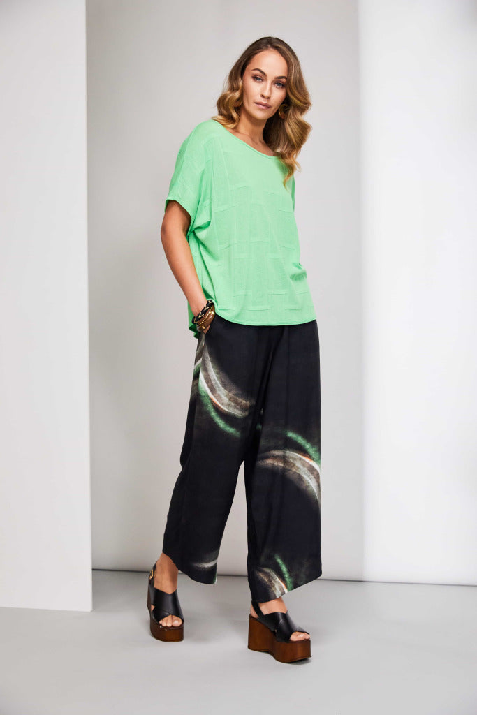 Naya Round neck embossed square shape top Nas25211