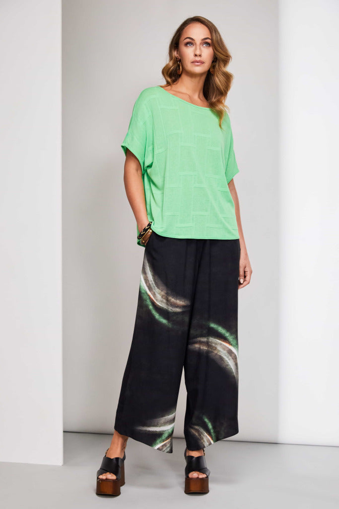 Naya Brushed stroke print wide leg trouserNas2510
