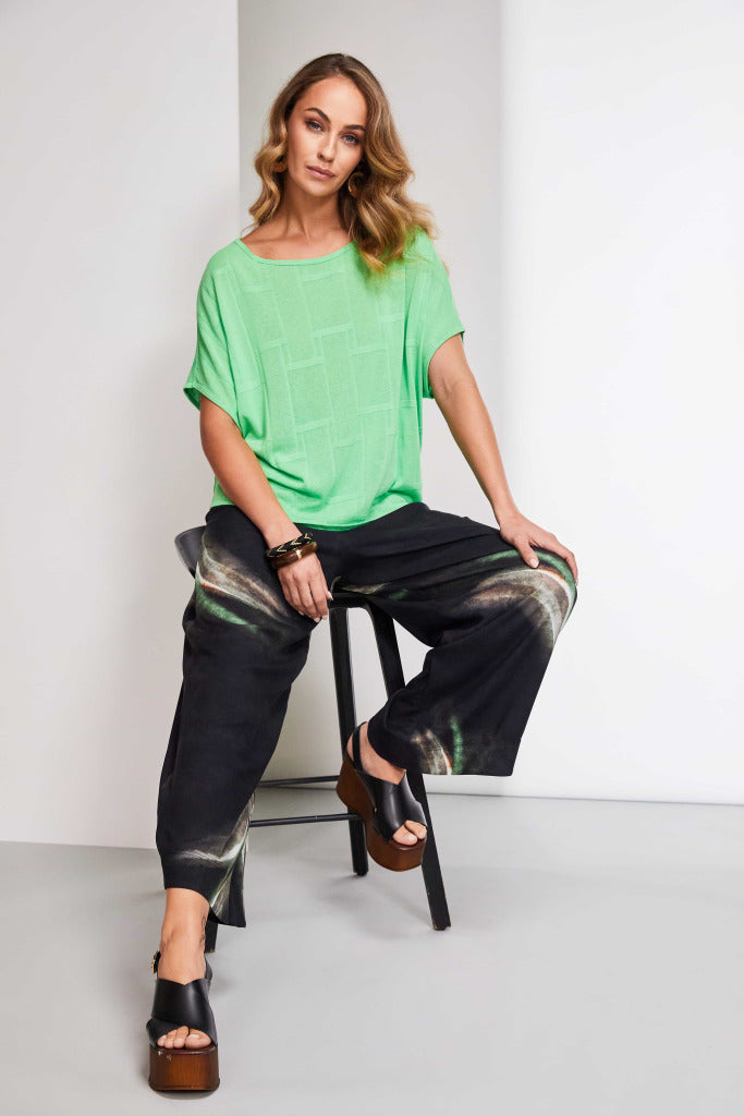 Naya Round neck embossed square shape top Nas25211