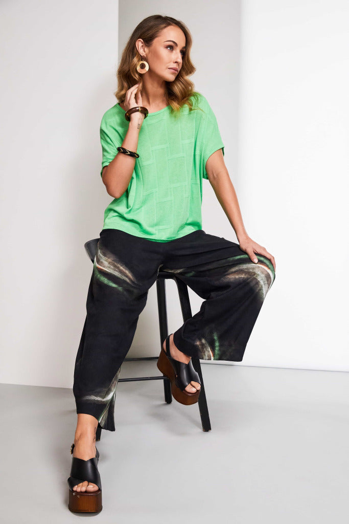 Naya Brushed stroke print wide leg trouserNas2510