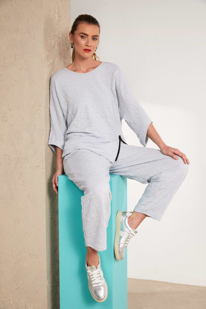 Naya Bubble fabric Crop trouser in Army Green or Silver  Nas25219