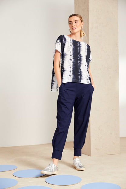 Naya Iconic Travel Fabric Cuff Hem Trousers in Ash or French Blue  Npa26101