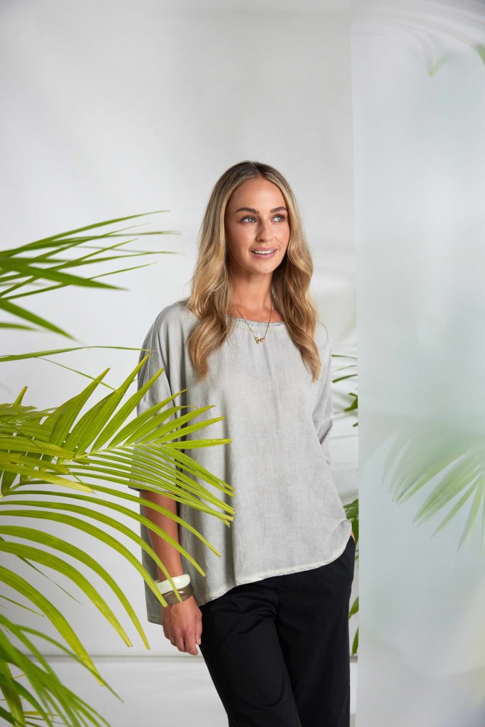 Naya Faded Washed Effect Round Neck Top Nas26131