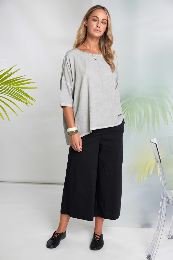 Naya Faded Washed Effect Round Neck Top Nas26131