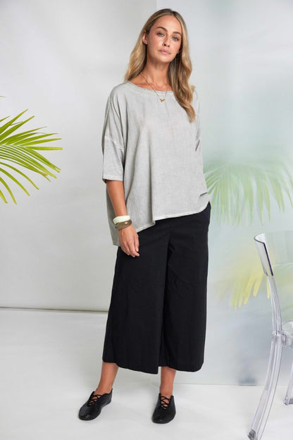 Naya Faded Washed Effect Round Neck Top Nas26131