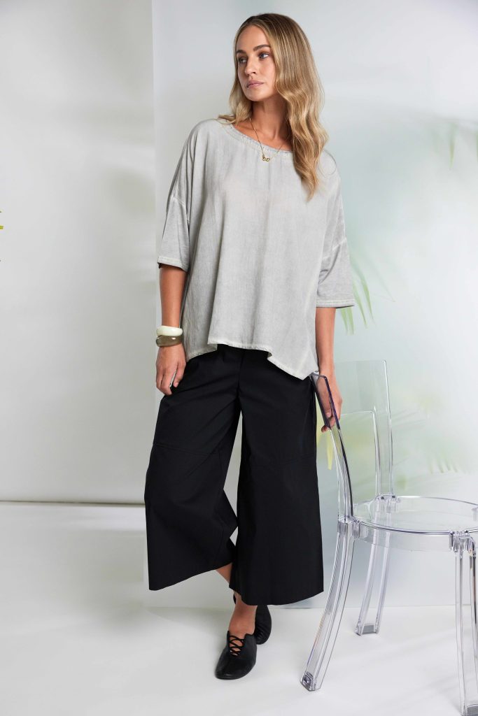 Naya Faded Washed Effect Round Neck Top Nas26131