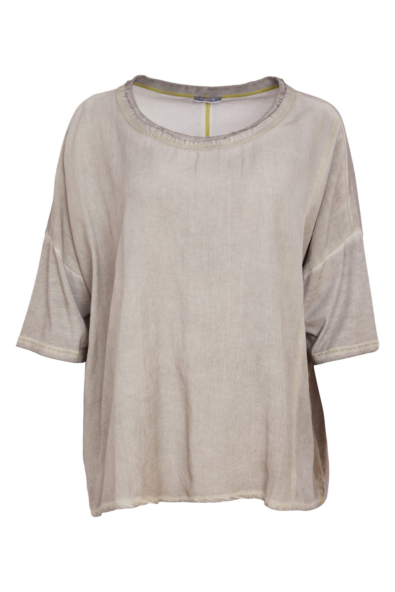 Naya Faded Washed Effect Round Neck Top Nas26131