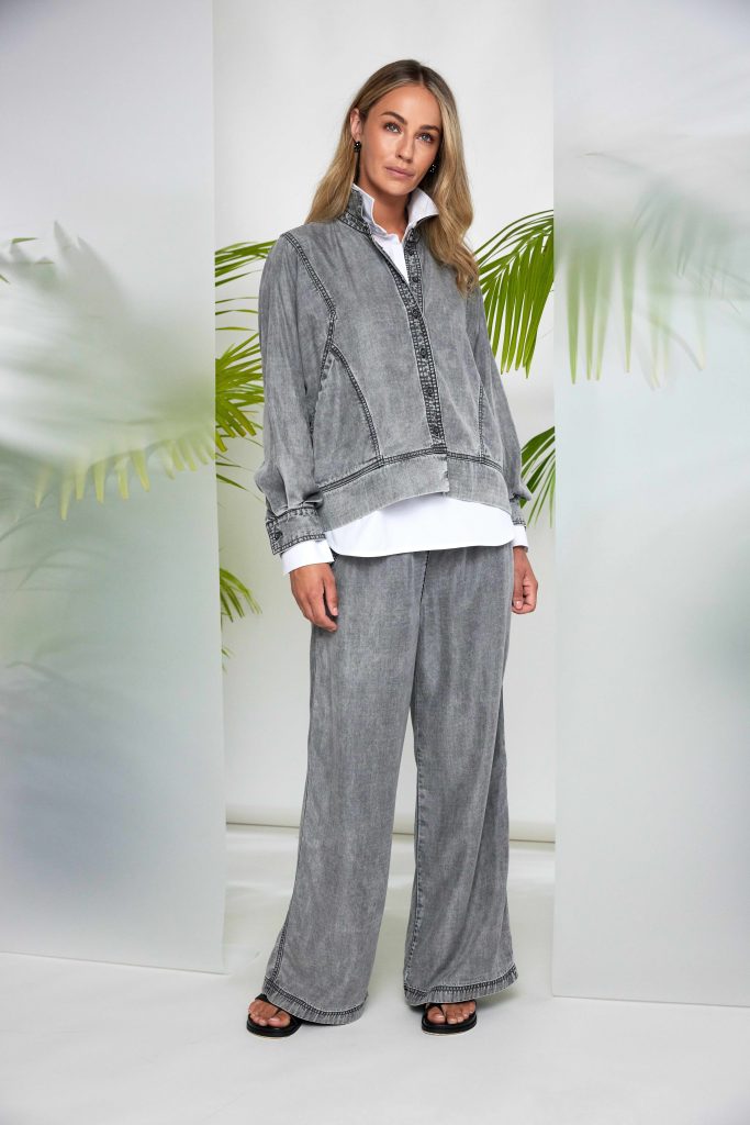 Naya Washed Effect Tencel Jacket With Button Closing Nas26140