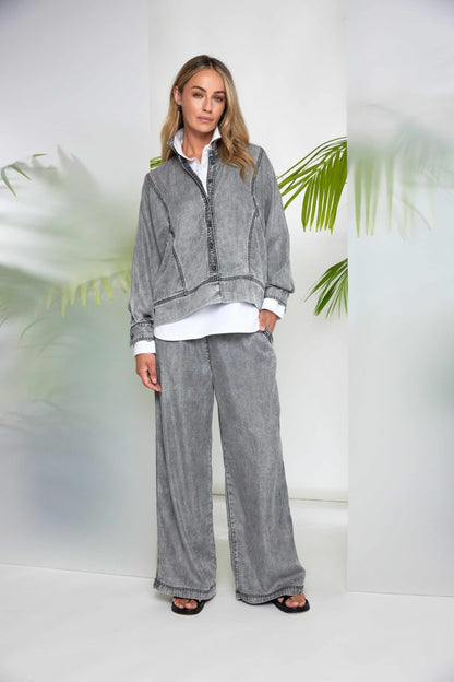 Naya Washed Effect Tencel Jacket With Button Closing Nas26140