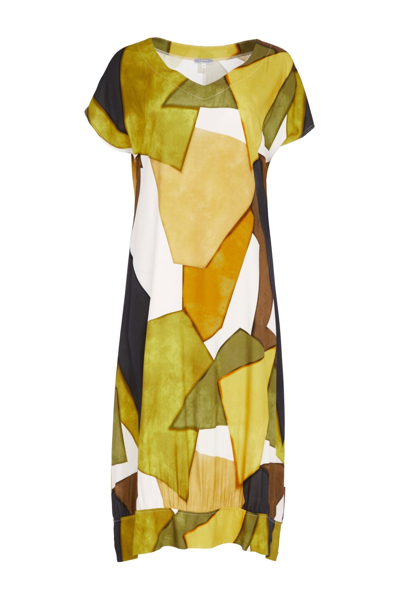 Naya Multi Colour Graphic Print Vee Neck Dress Nas26151