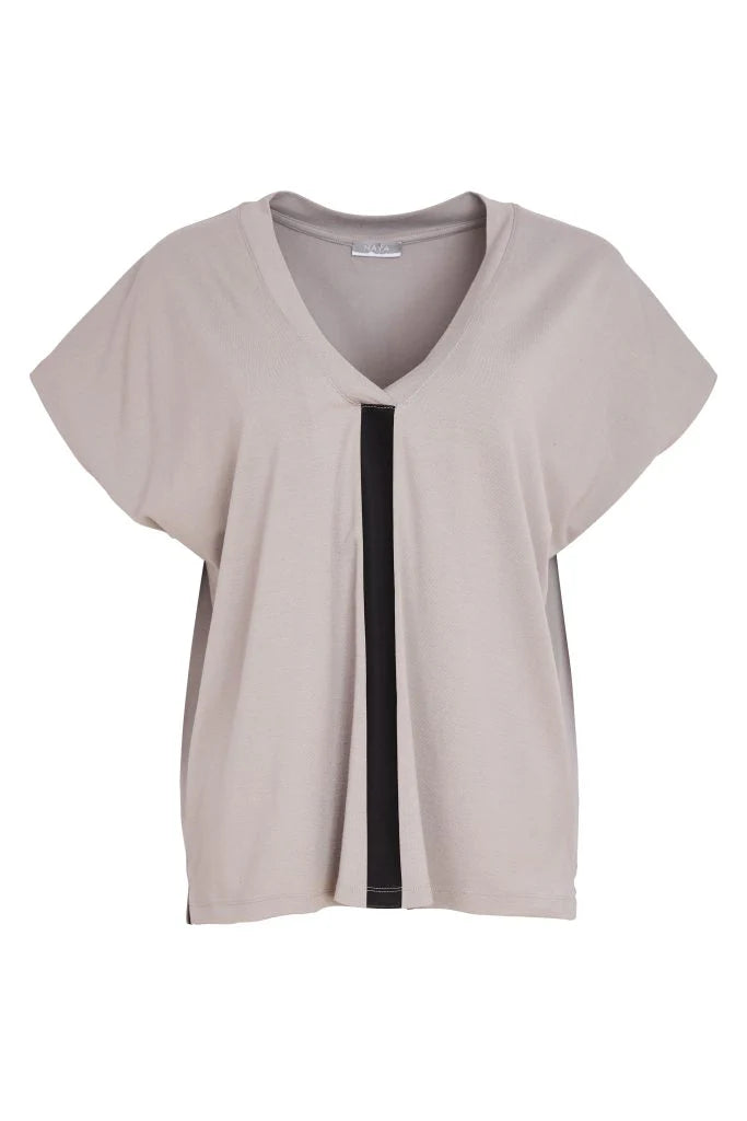 Naya Vee Neck Top With Contrast Colour Band At Front Nas26189