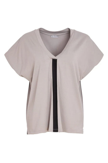 Naya Vee Neck Top With Contrast Colour Band At Front Nas26189