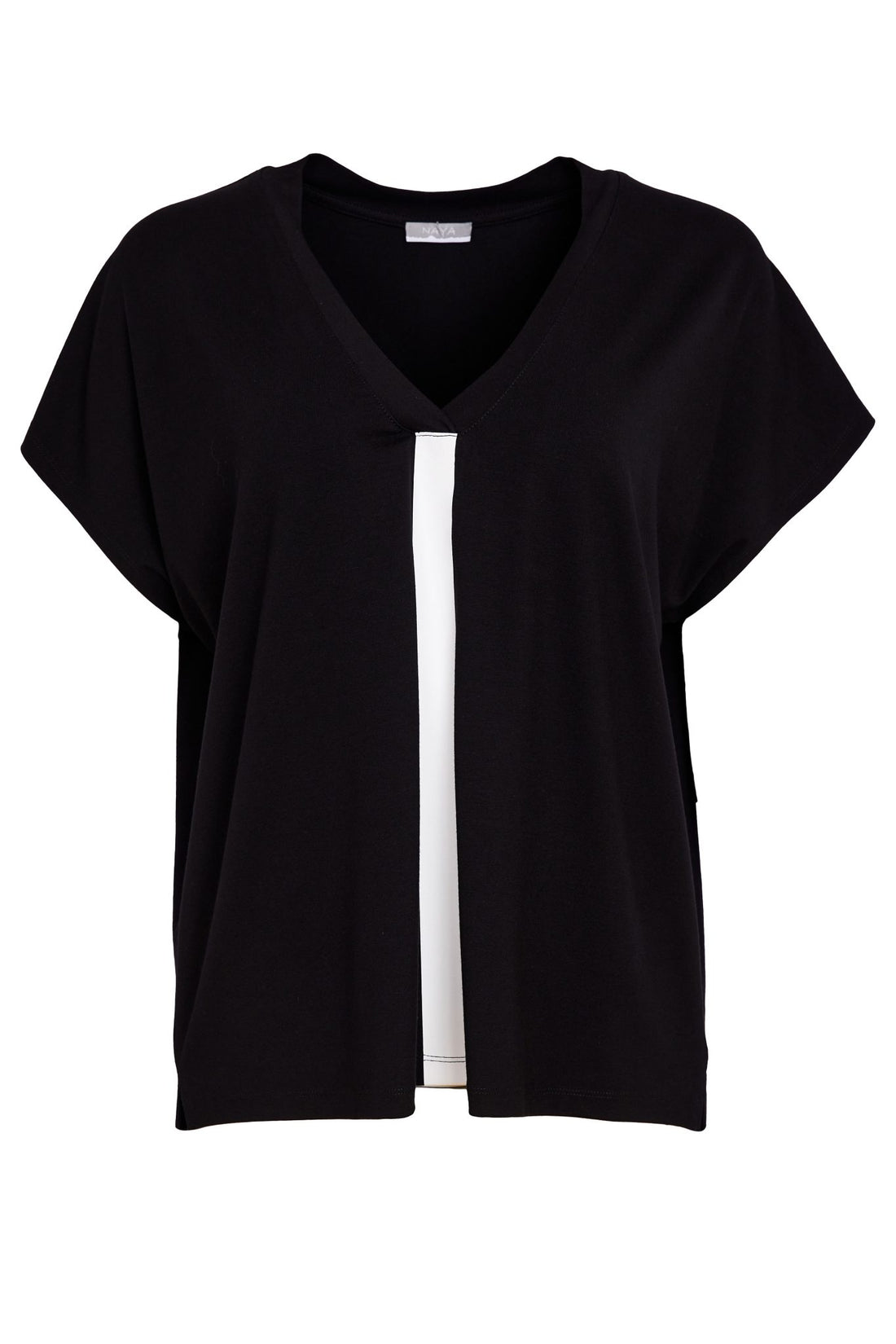 Naya Vee Neck Top With Contrast Colour Band At Front Nas26189