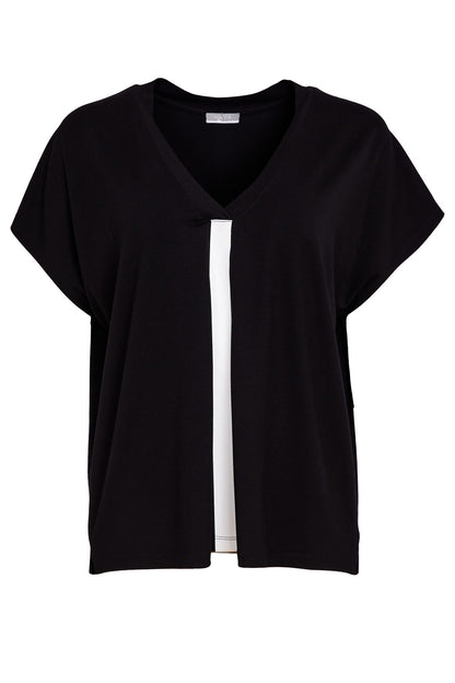 Naya Vee Neck Top With Contrast Colour Band At Front Nas26189