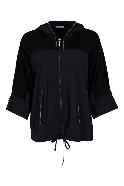 Naya Drawstring Hem Zip Jacket With Contrast stitching and Pocket Nas26196