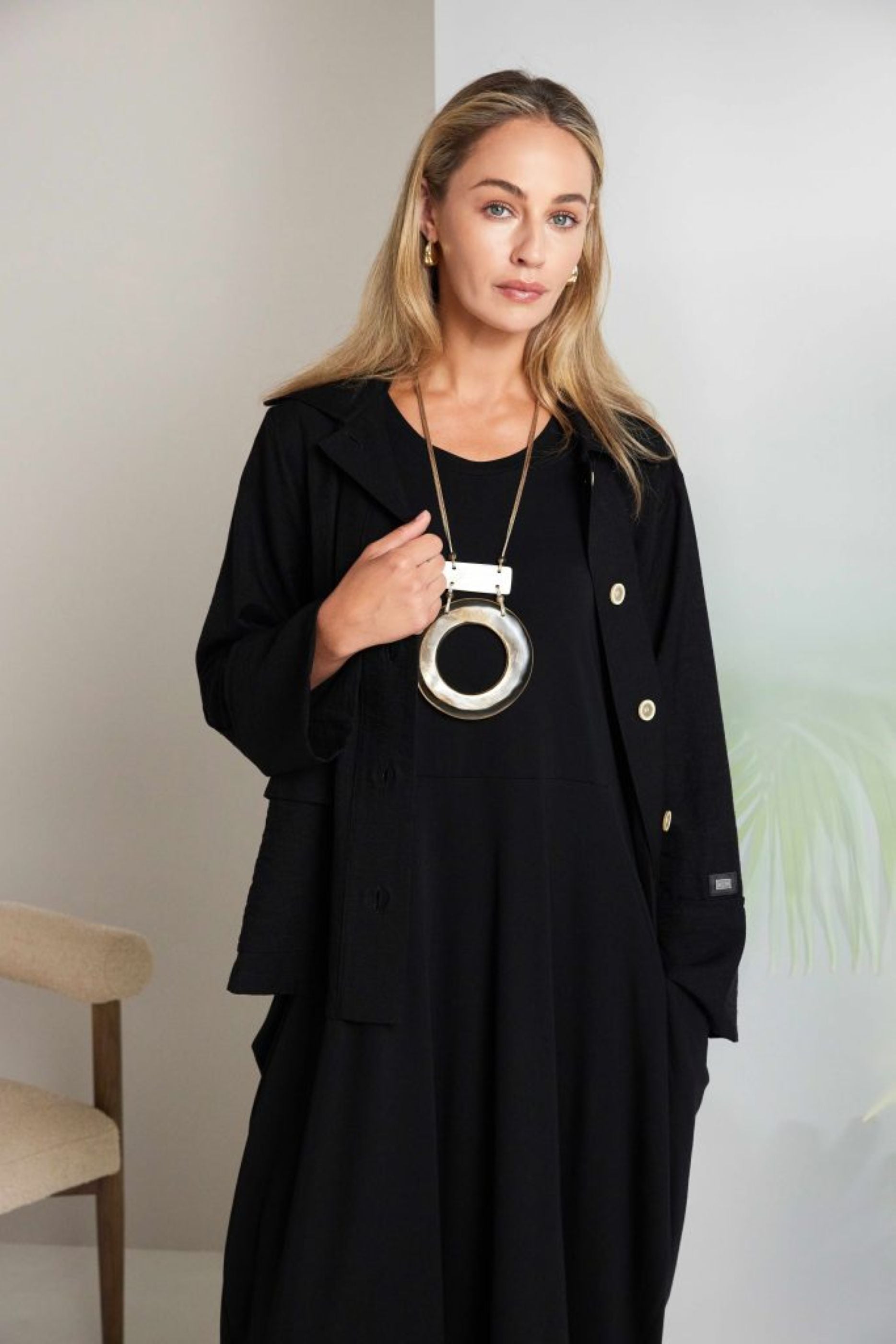 Naya Round Neck Sleeveless Dress With Side Pockets  Nas26291