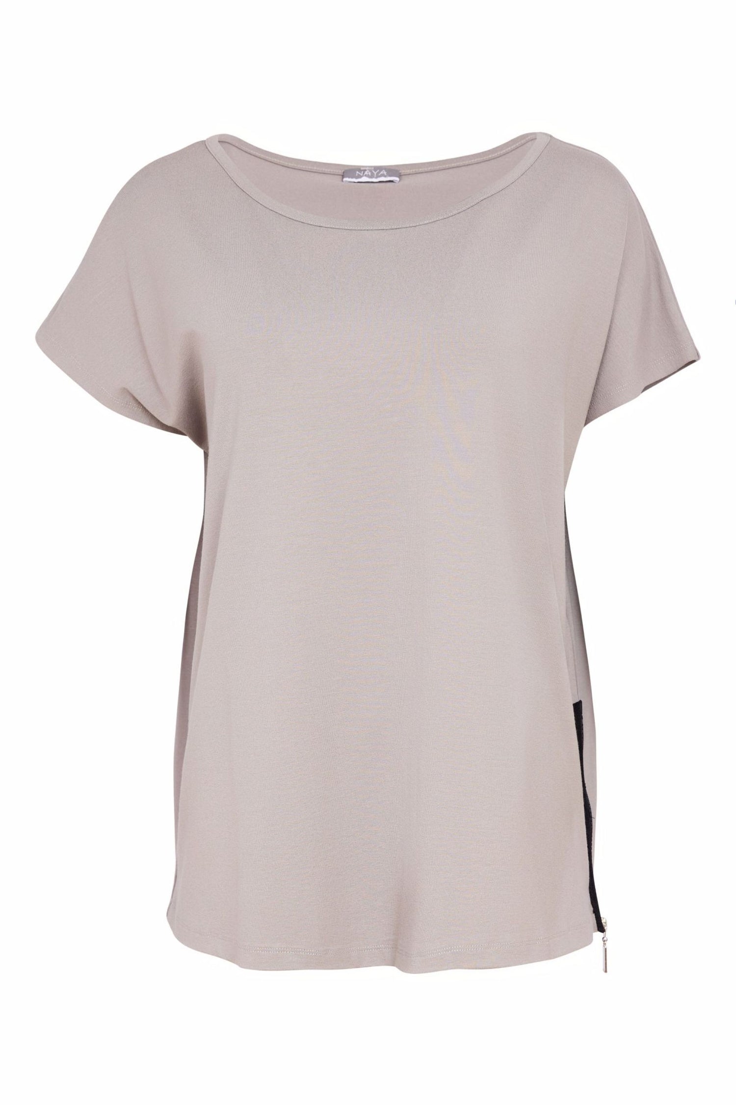 Naya Round Neck Top With Zip At Side Seam  Nas26199