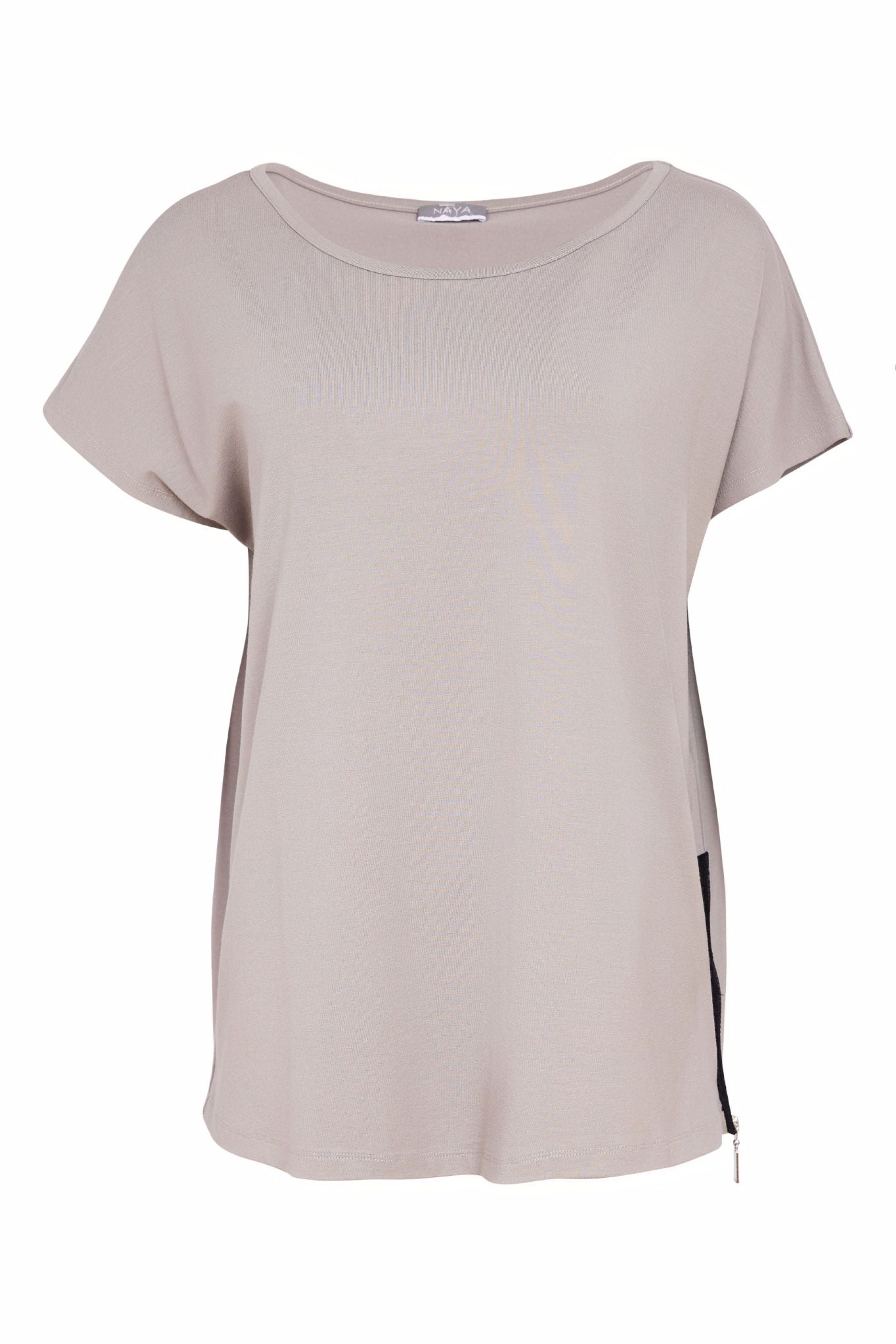 Naya Round Neck Top With Zip At Side Seam  Nas26199