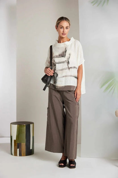 Naya Rippled print high neck top Nas26265