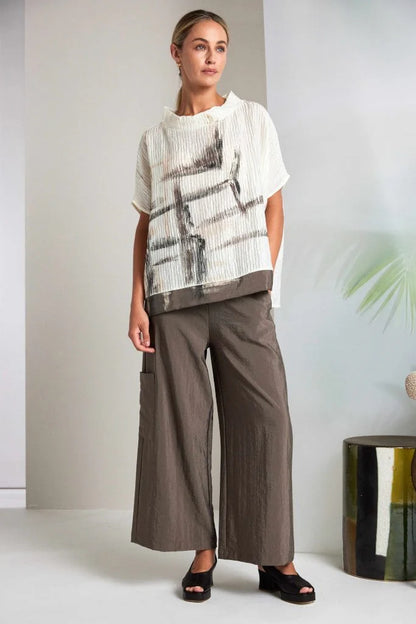 Naya Rippled print high neck top Nas26265