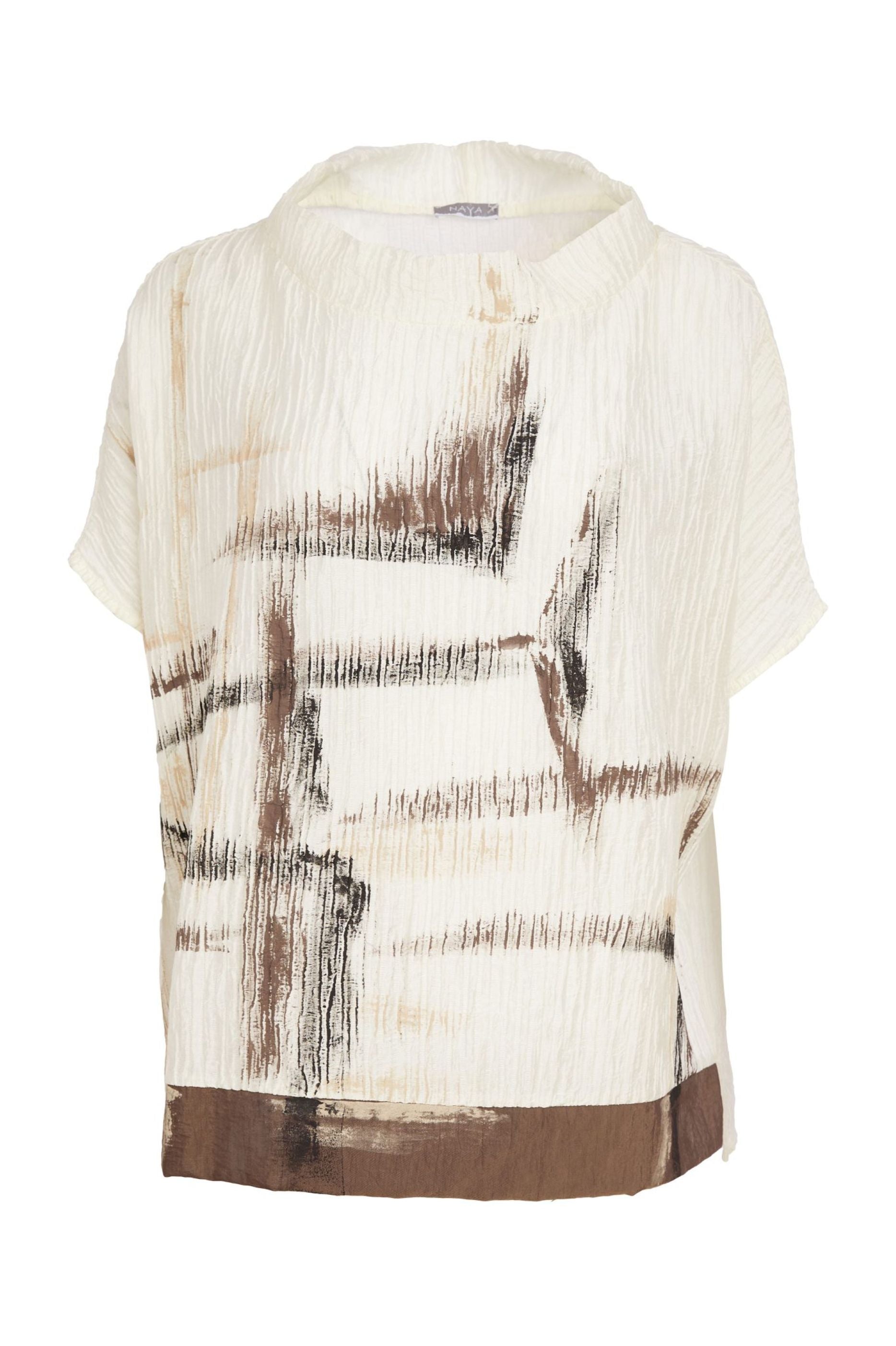 Naya Rippled print high neck top Nas26265