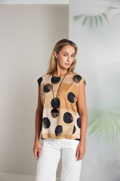 Naya Spot Print Round Neck Top Nas26277