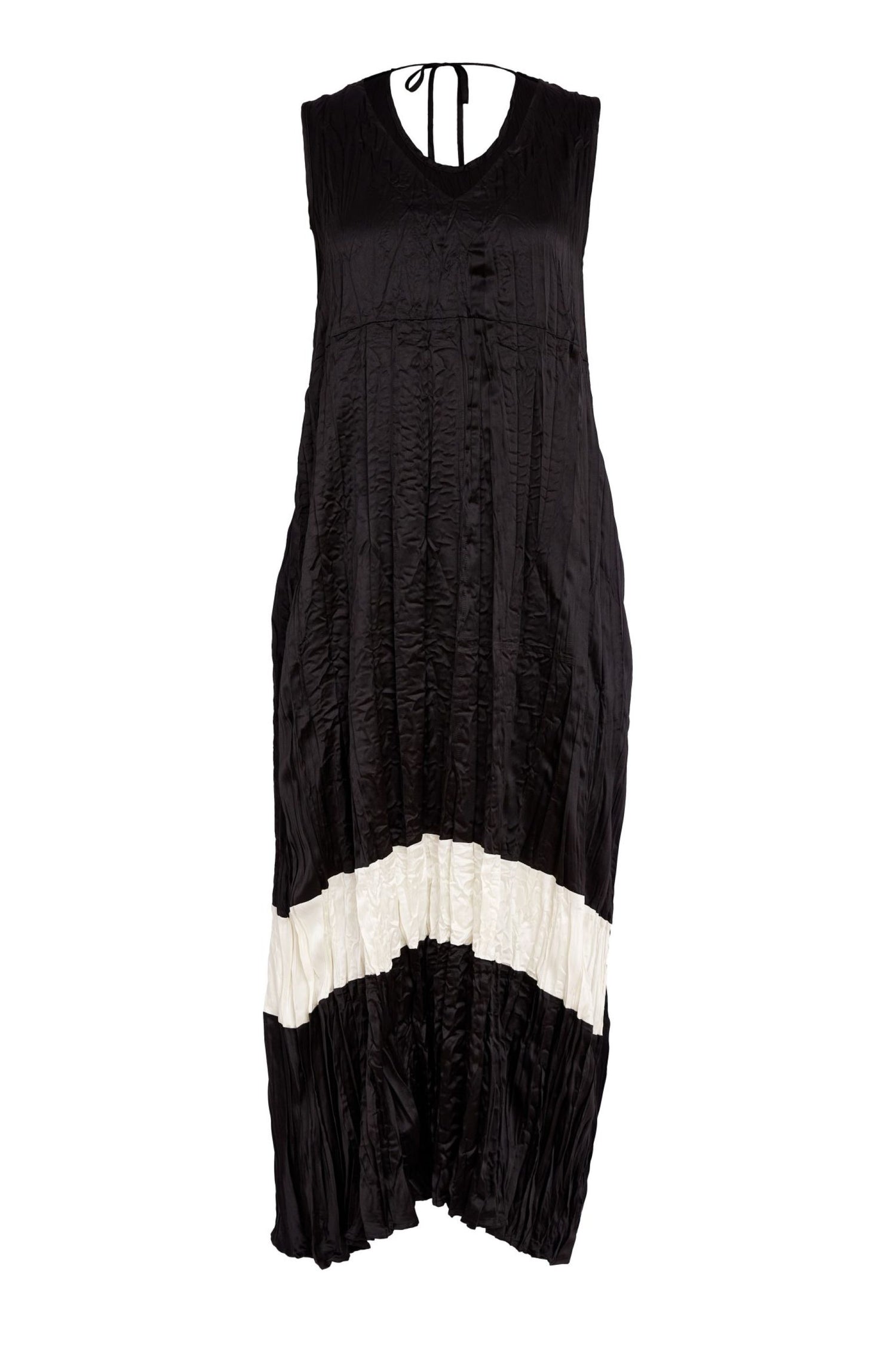 Naya Round Neck Crushed Dress With Colour Bands Nas26288