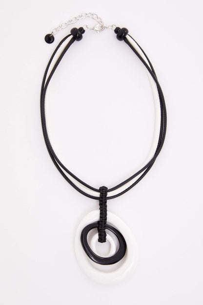 Naya Two Tone Circle Necklace  Nas26347
