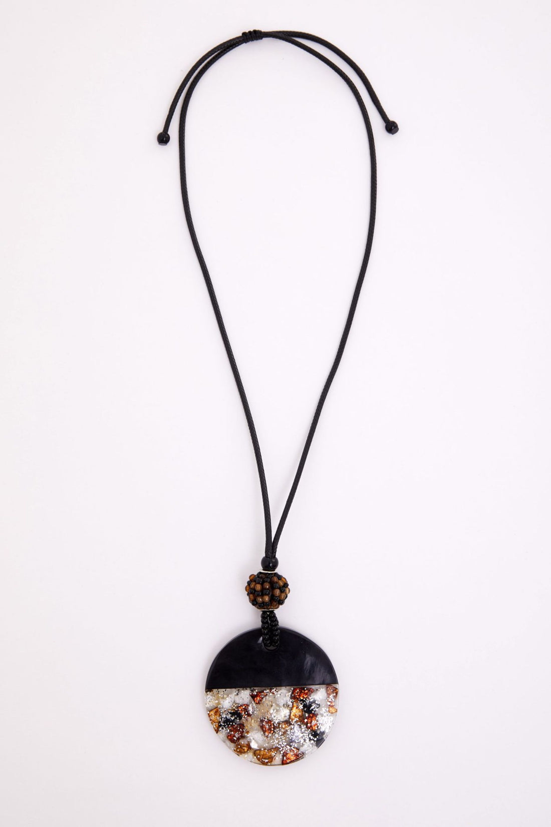 Naya Disc Necklace With Half Print Stone   Nas26352