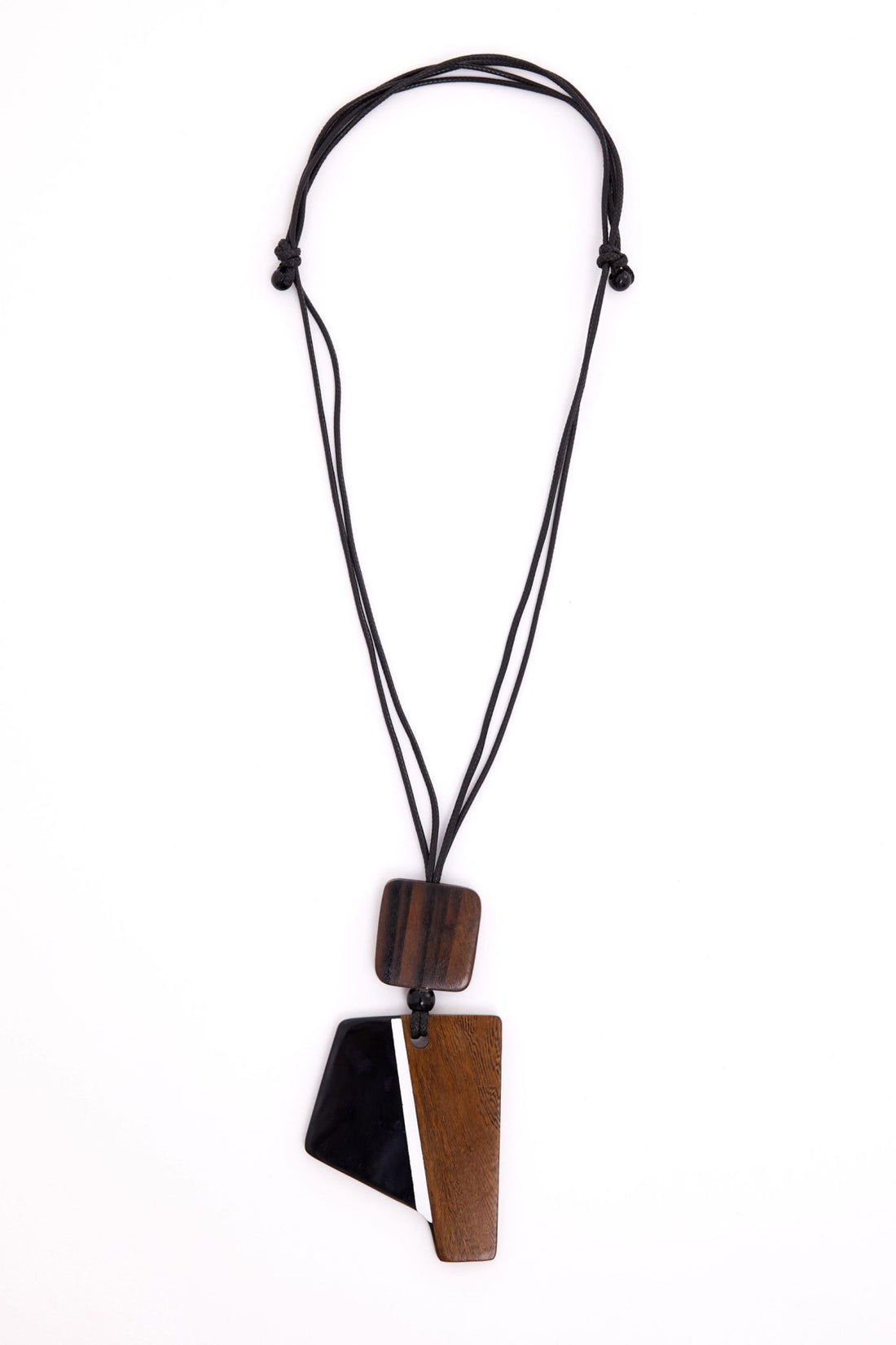 Naya Two Tone Wooden Angular Shape Necklace Nas26354