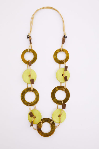 Naya Colour Loop Necklace With Small Disc  Nas26372