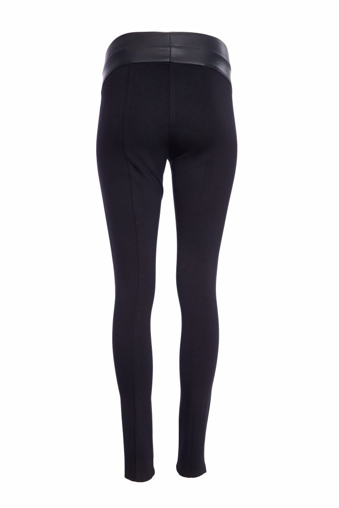 Naya Leatherette and Jersey Leggins Black  Naw25104