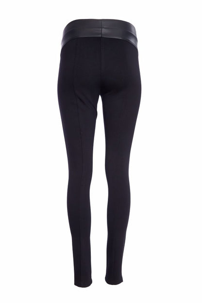 Naya Leatherette and Jersey Leggins Black  Naw25104