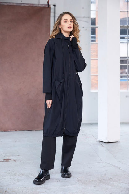 Naya New tapered leg jersey trousers with flat waistband and pockets 25256