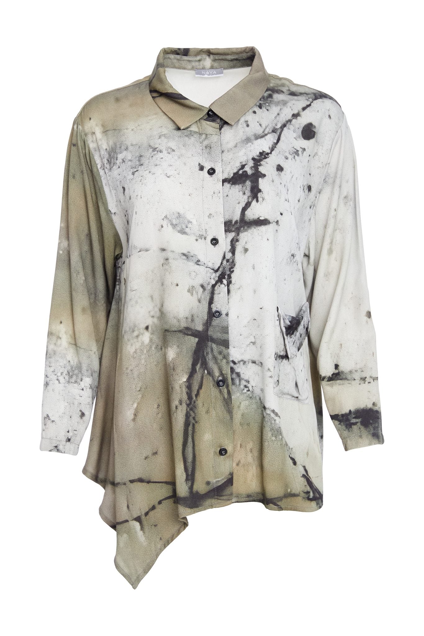 Naya Abstract two tone print shirt with pocket detail Naw25165