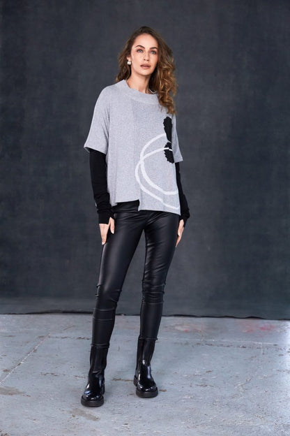 Naya long sleeve scoop neck jersey Top in black Naw25110