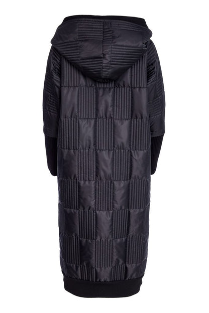 Naya Padded Hooded Coat with Ribbed panels and pocket detail Naw25201