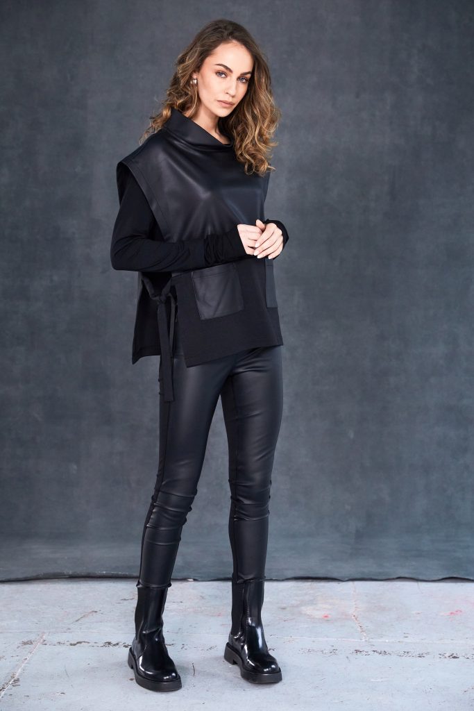 Naya long sleeve scoop neck jersey Top in black Naw25110