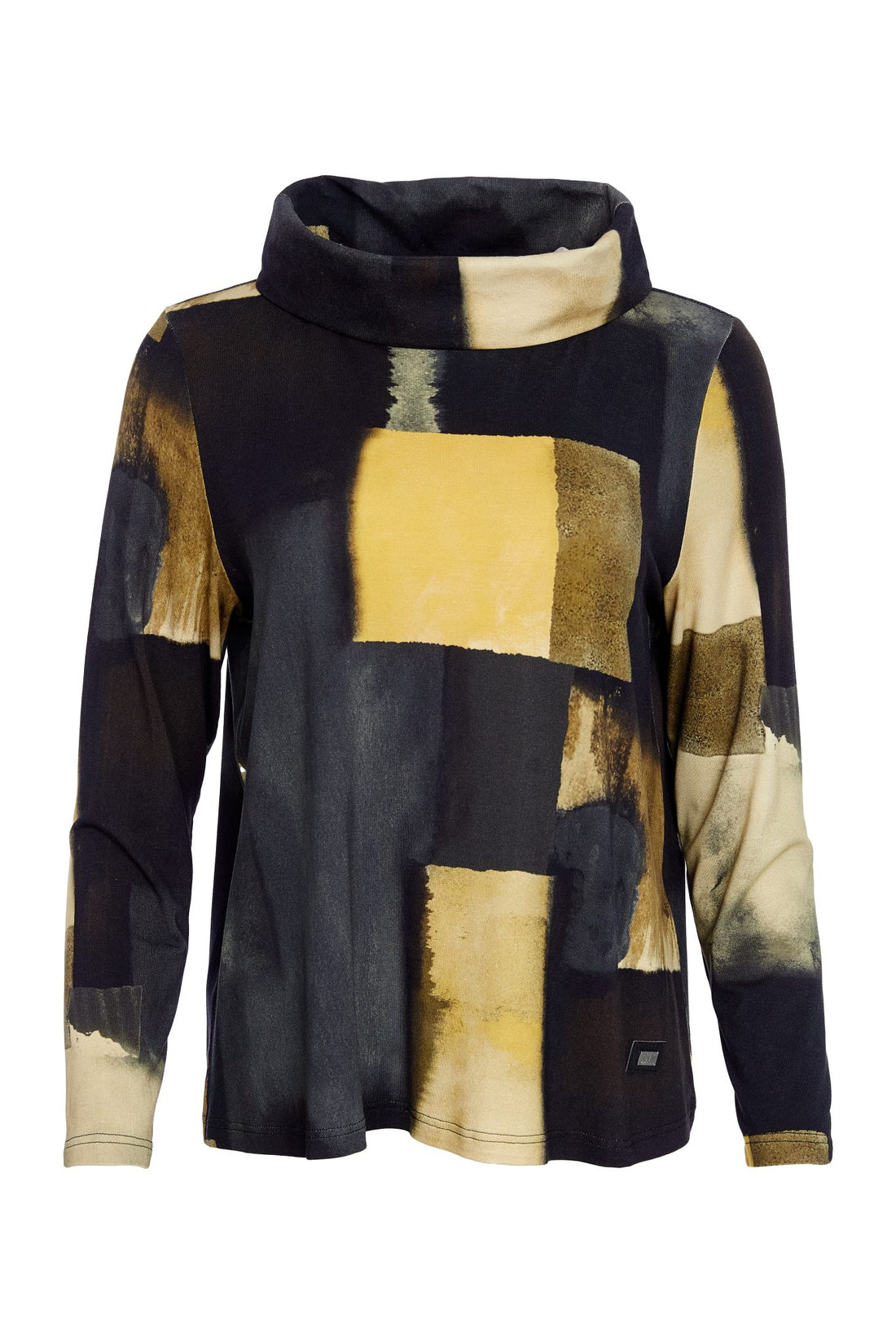 Naya Print long sleeve top with wide roll neck collar  Naw25228