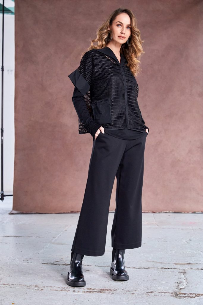 Naya crop wide leg trousers with stretch waistband and pockets Naw25257