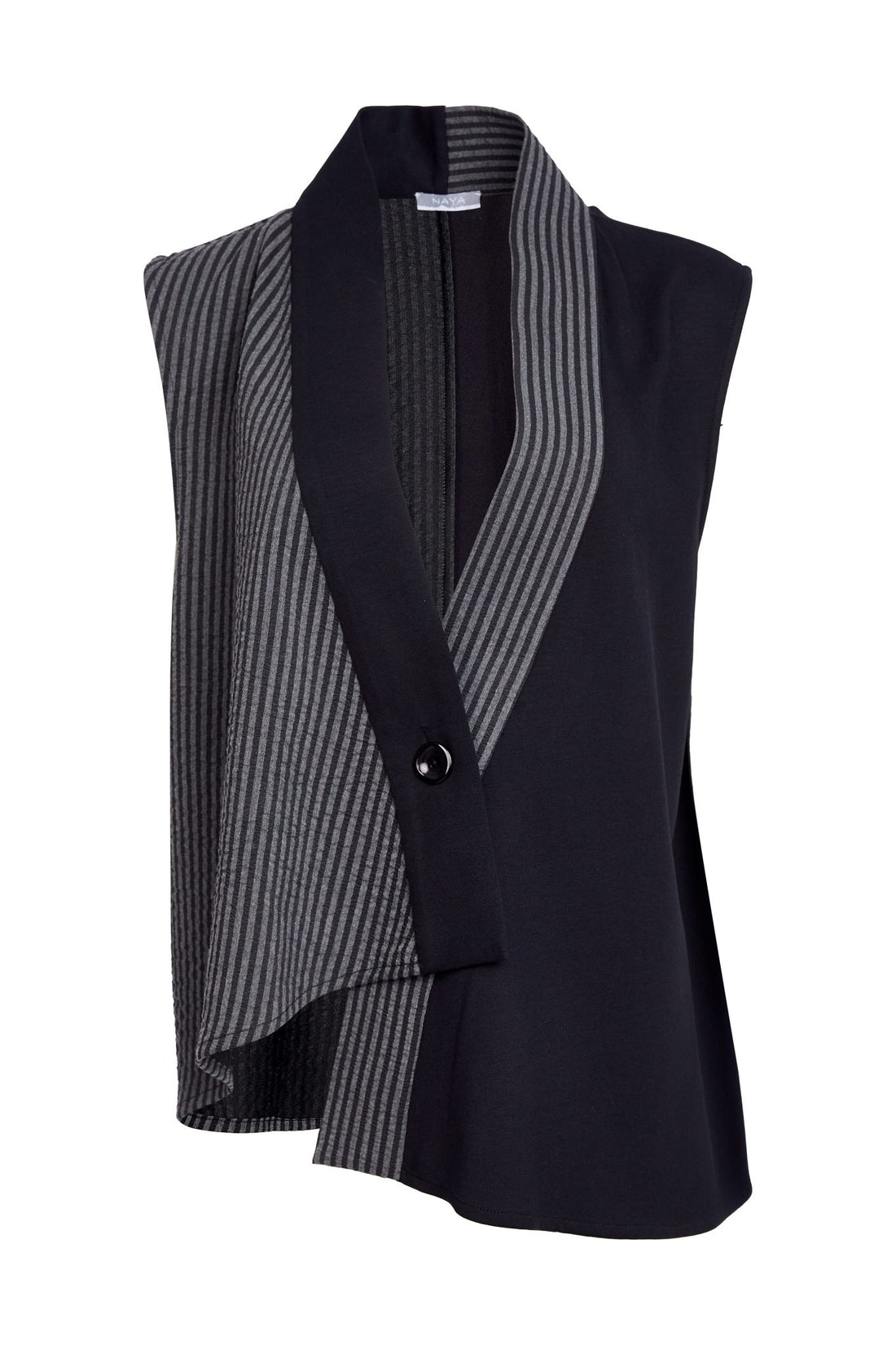 Naya Stripped angled waistcoat with contrast panels and button closing Naw25328