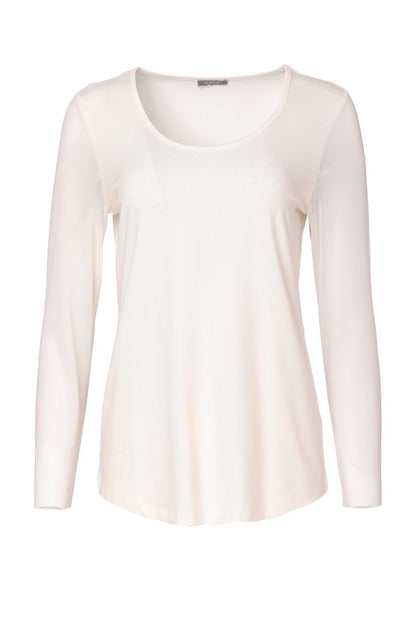 Naya Jersey Round Neck Top With Mesh Sleeve Naw26106