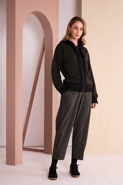 Naya travel fabric Drawstring waist Trouser With Tab At Hem Naw26116
