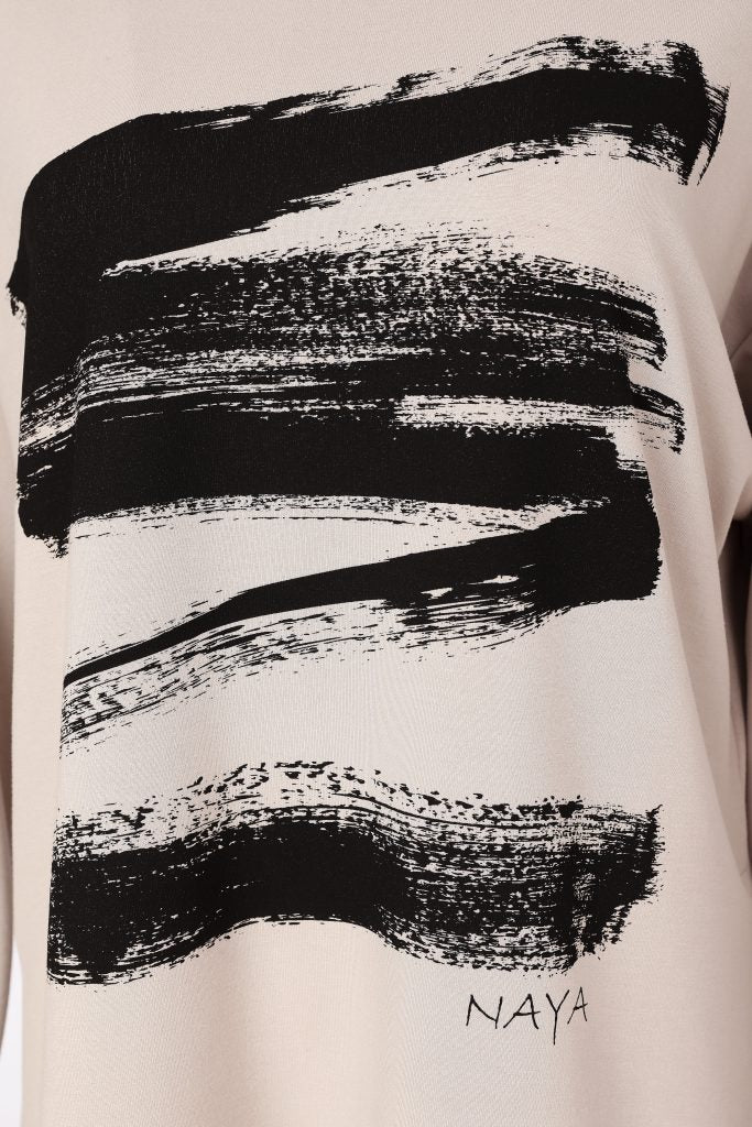 Naya Brush Stroke Placement Print Sweatshirt Naw26146