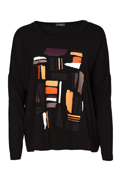 Naya Colour Block placement print top Naw26148